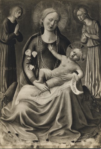 Anonimo — Strozzi Zanobi - sec. XV - Madonna con Bambino e angeli — insieme